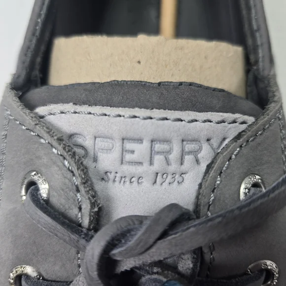 *NEW* Sperry Men's Gold Mako 2-eye Grey Suede Boat Shoes Size 15 - Picture 9 of 13